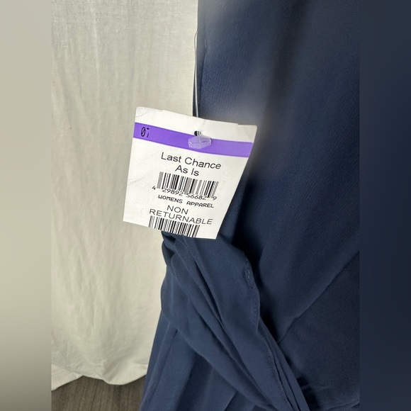 Social Bridesmaids Navy Strapless V-Neck Chiffon Trumpet Gown Size 4 NWT - Picture 10 of 14